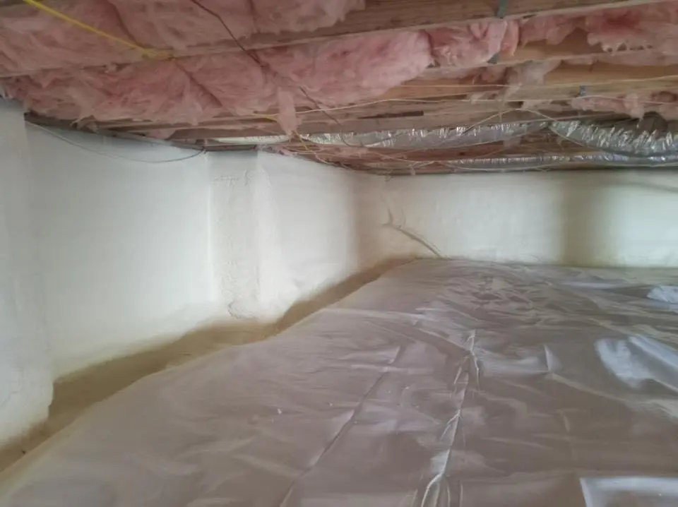 Crawl space encapsulation with closed-cell spray foam for Attic Insulation in Airmont